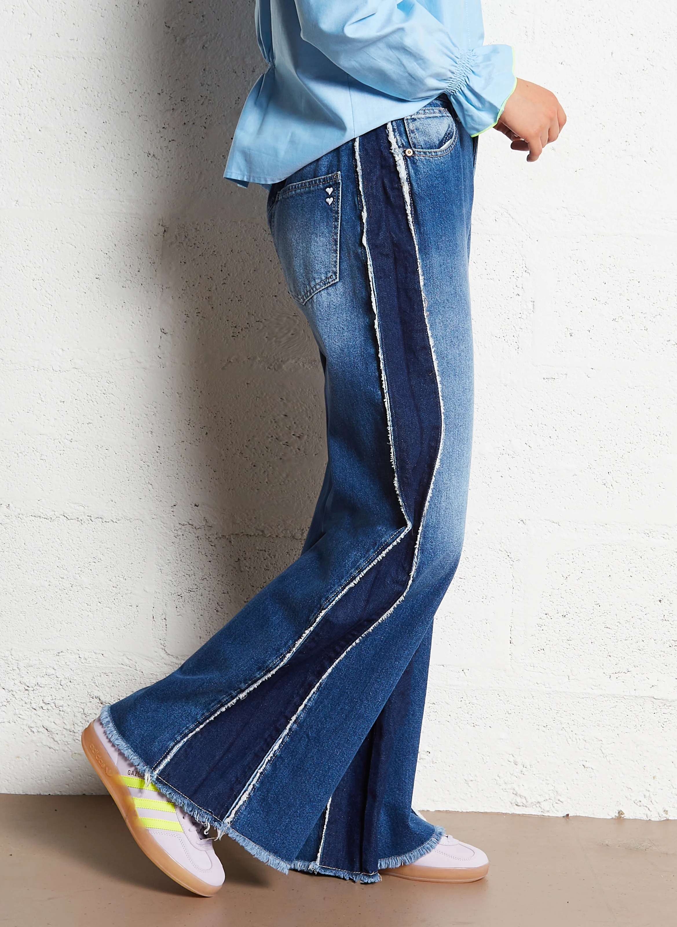 Jean droit en coton | Bleu