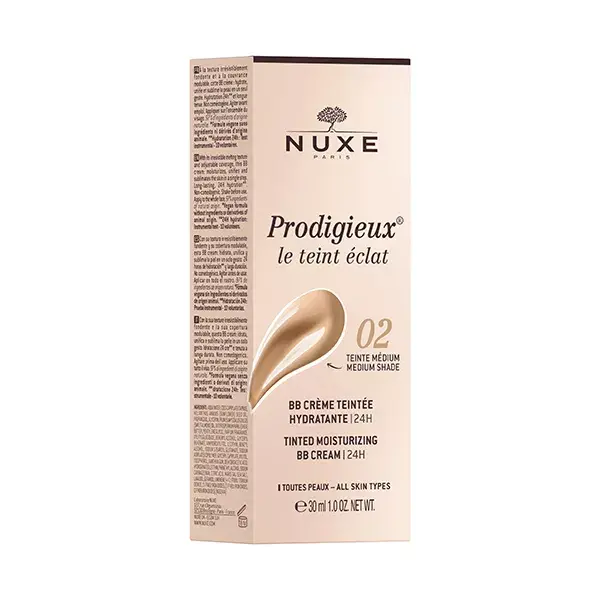 Nuxe Prodigieux® Le Teint Éclat BB Creme Hidratante com Cor 24h Sombra Média 30ml
