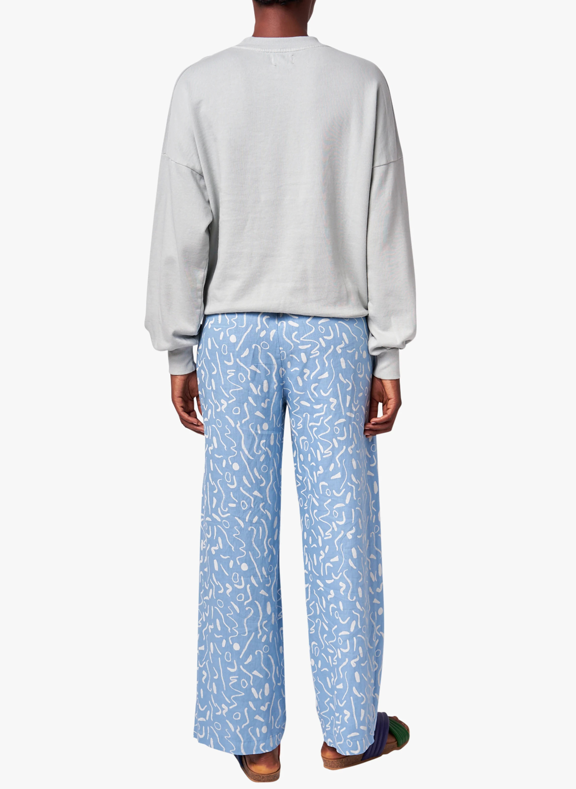 Pantalon droit imprimé | Bleu
