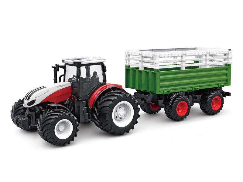 Amewi Traktor mit Viehtransporter RTR, 1:24 Ferngesteuerter Traktor mit Licht und Sound