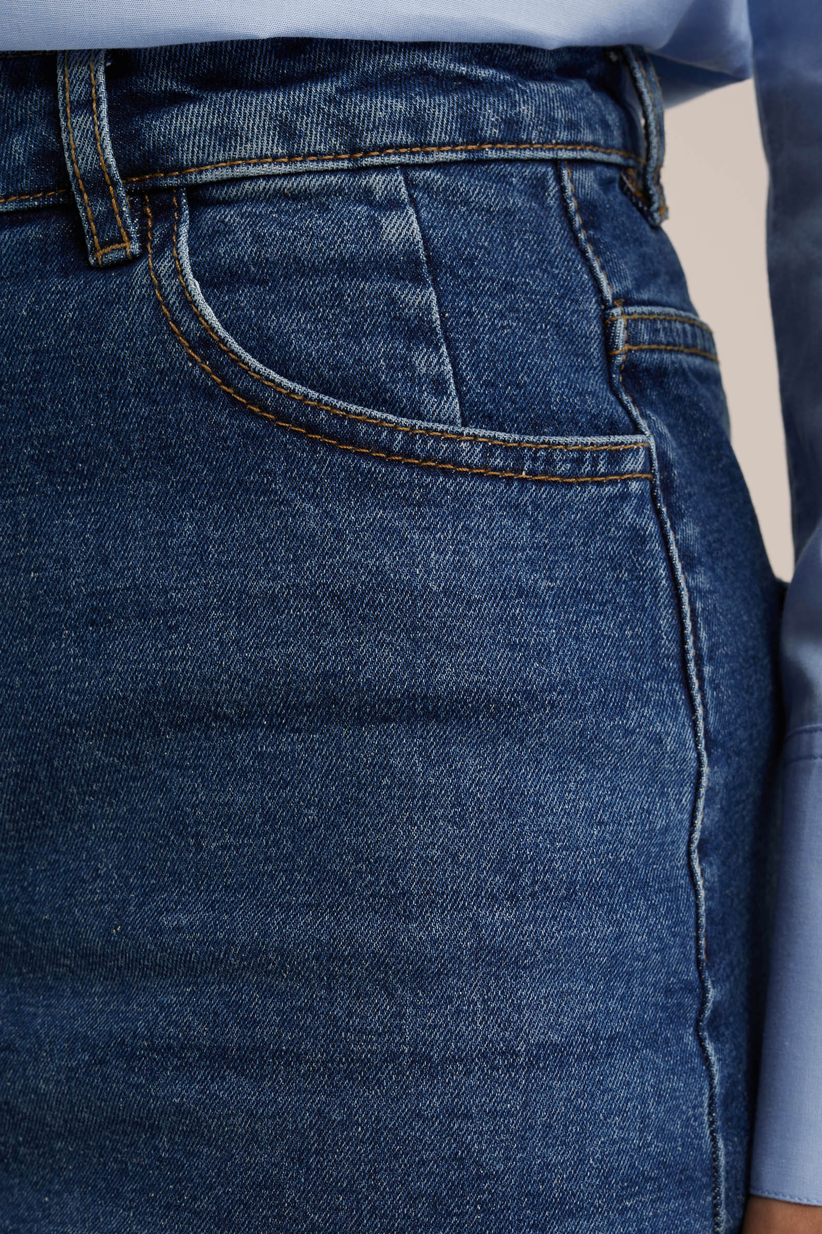 high rise denim rok Blue Ridge Donkerblauw