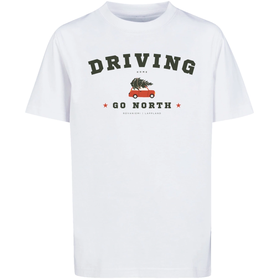 F4NT4STIC T-Shirt Driving Home Weihnachten weiß