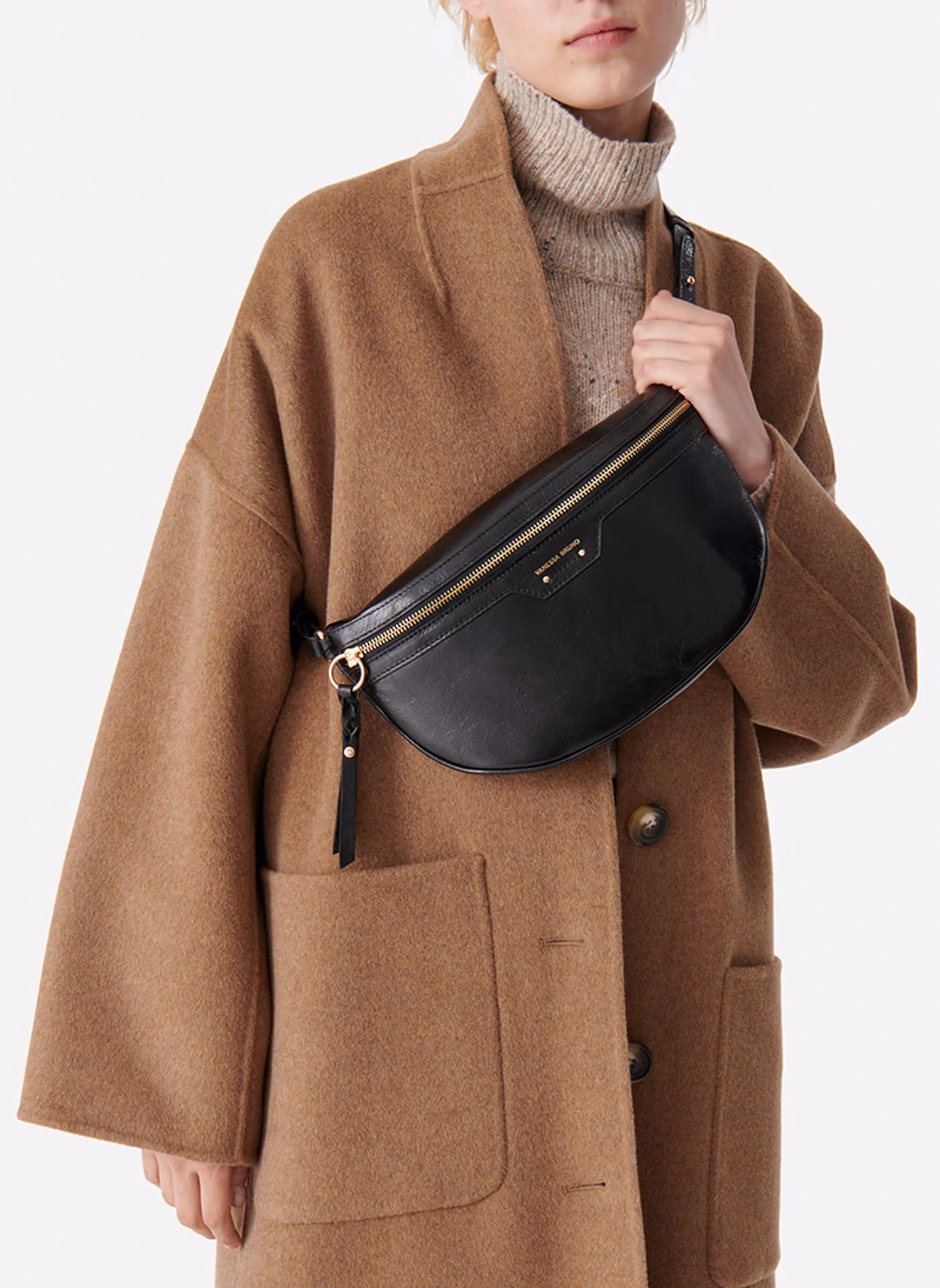 Sac bandoulière en cuir | Noir