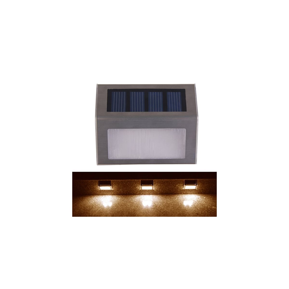 Solcellelampe for rekkverk / trapp