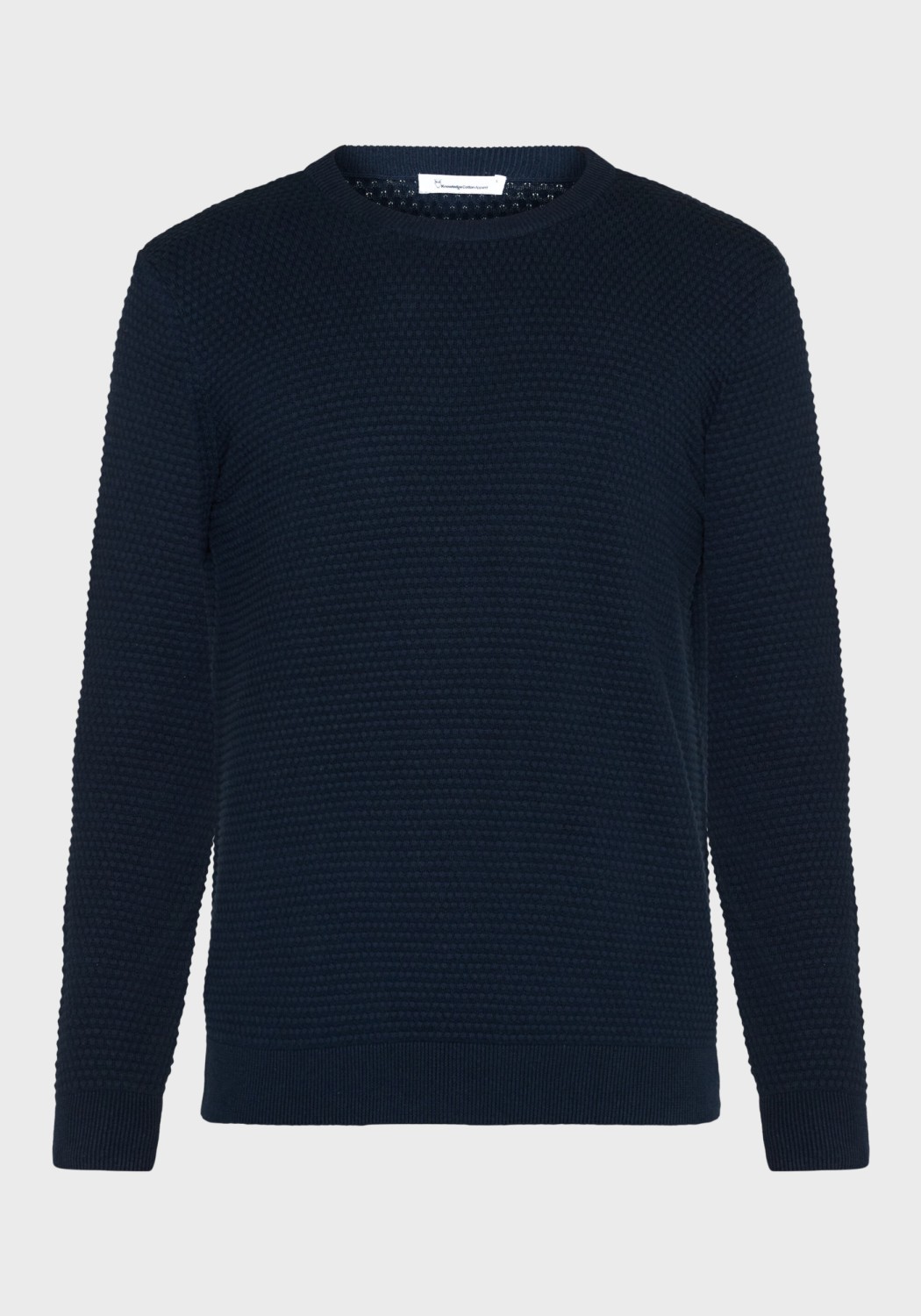 Knowledge Cotton Apparel Strickpullover Vagn Regular Bubble Crew Neck Total Eclipse