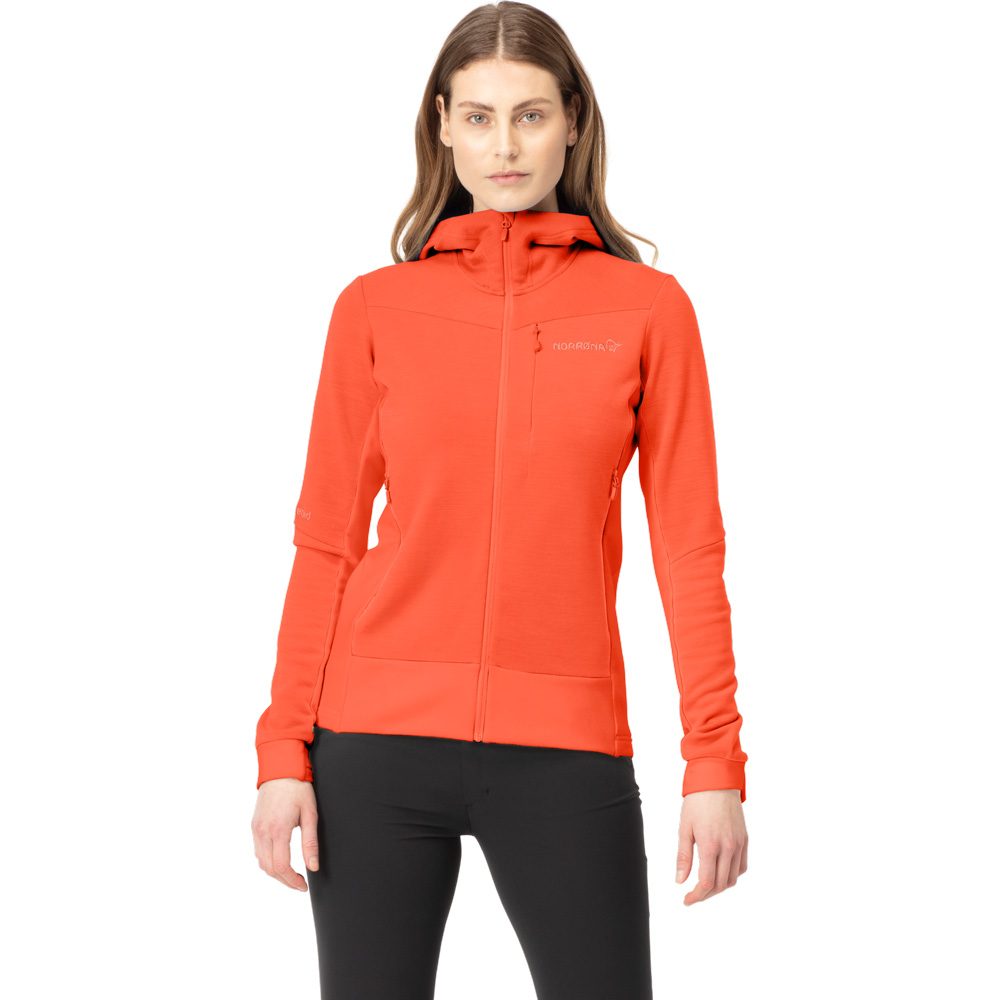 Norrona Falketind Warmwool2 Fleecejacke Damen orange alert