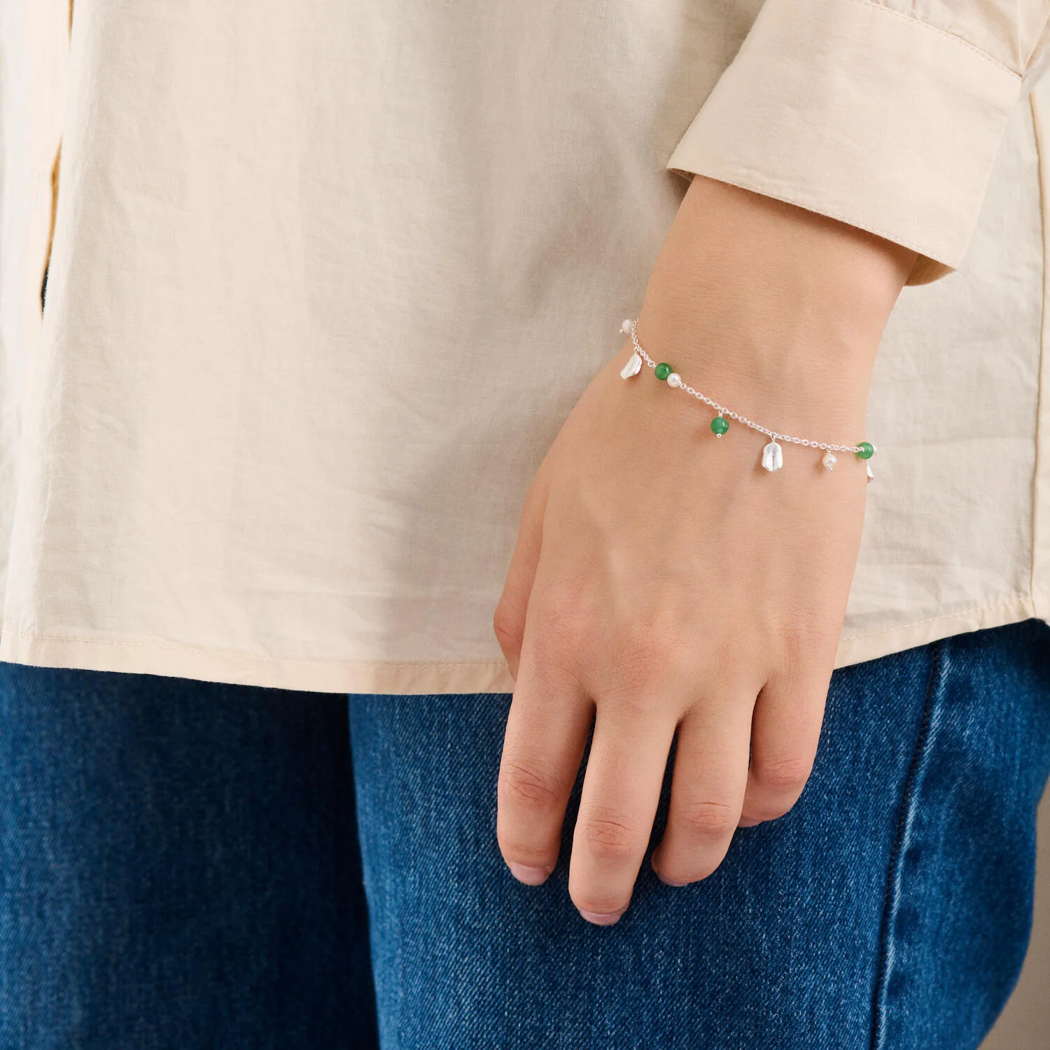 Pernille Corydon  Ocean hope armbånd, sølv - 16-19 cm.