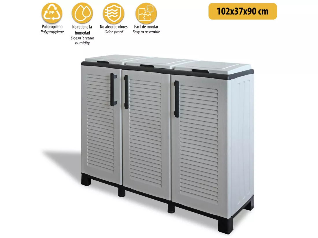 Demi-robe de polypropylène de l'éco, ligne pratique pour tirer parti de l'espace maximum, l 1020 x p370 x h 900 mm.