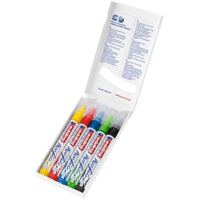Edding 5100 - Pack de 5 marqueurs acryliques - jaune pastel, vert pastel, bleu pastel, anthracite, mauve noble
