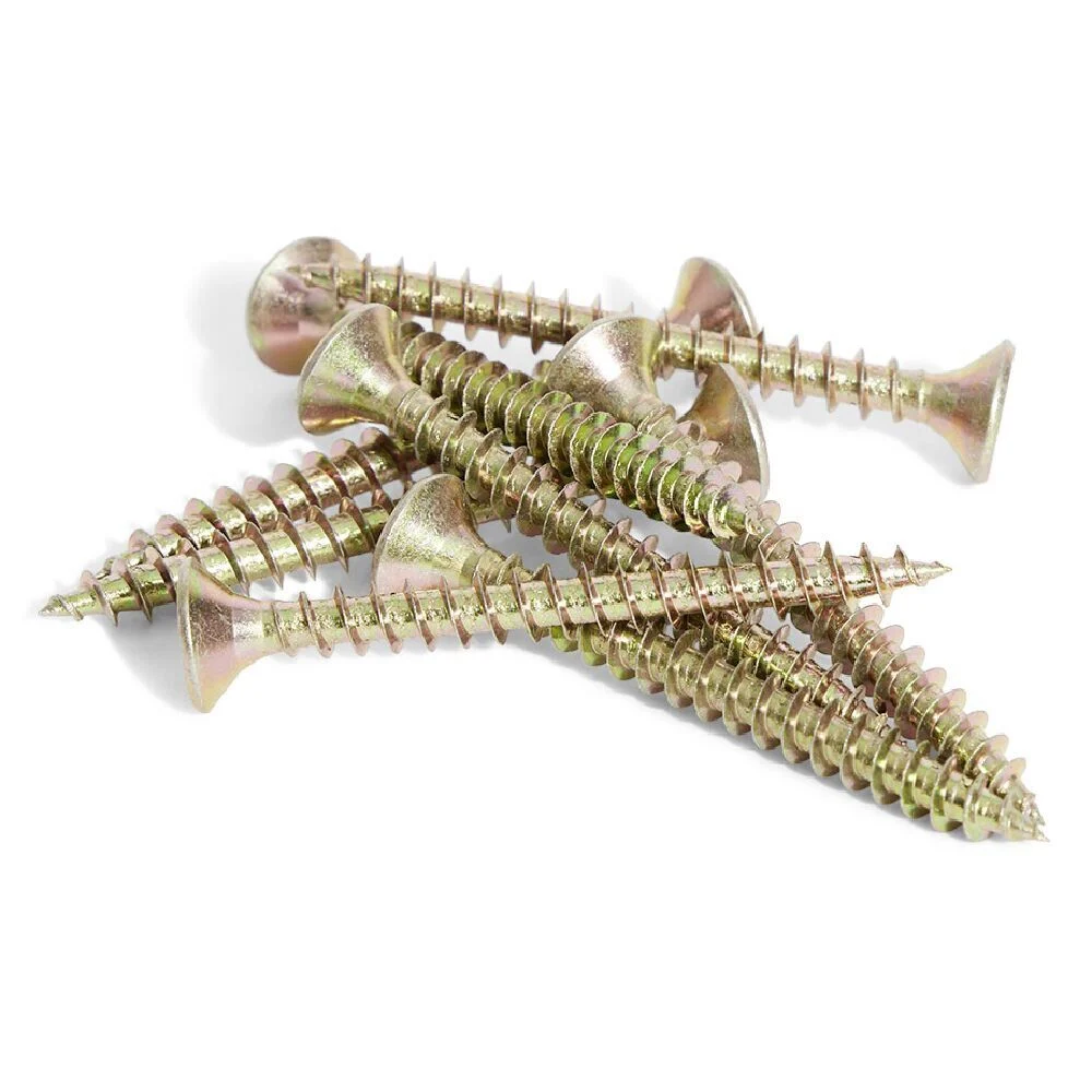 8 vis agglo tête fraisée acier bichromaté - 5x50 mm