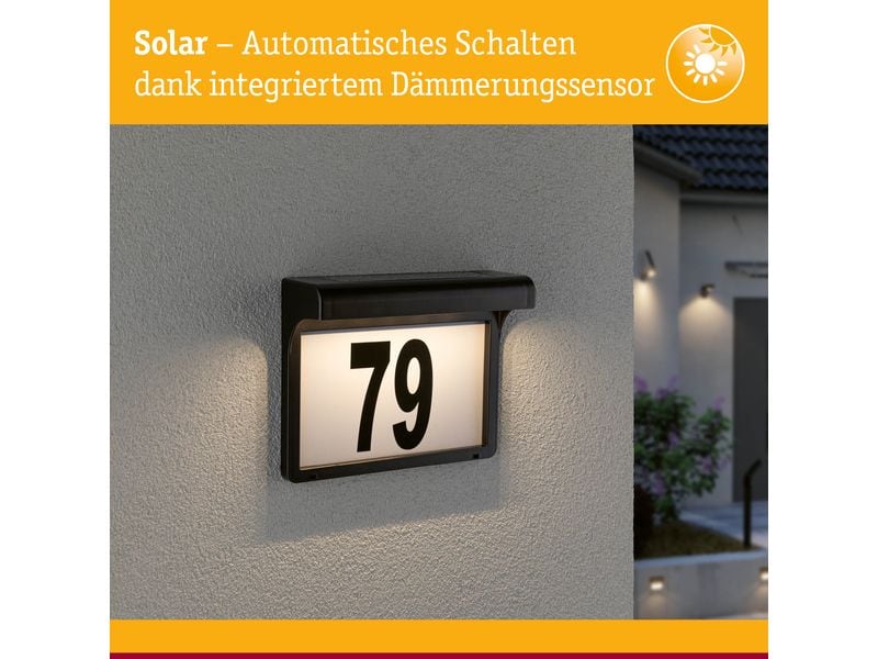 Paulmann Solar LED Hausnummernleuchte Dayton II Hausnummernleuchte