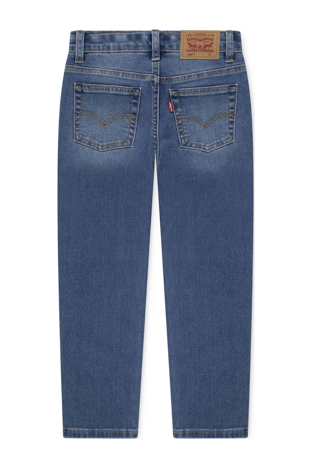 Levi's straight leg regular waist tapered jeans medium blue denim