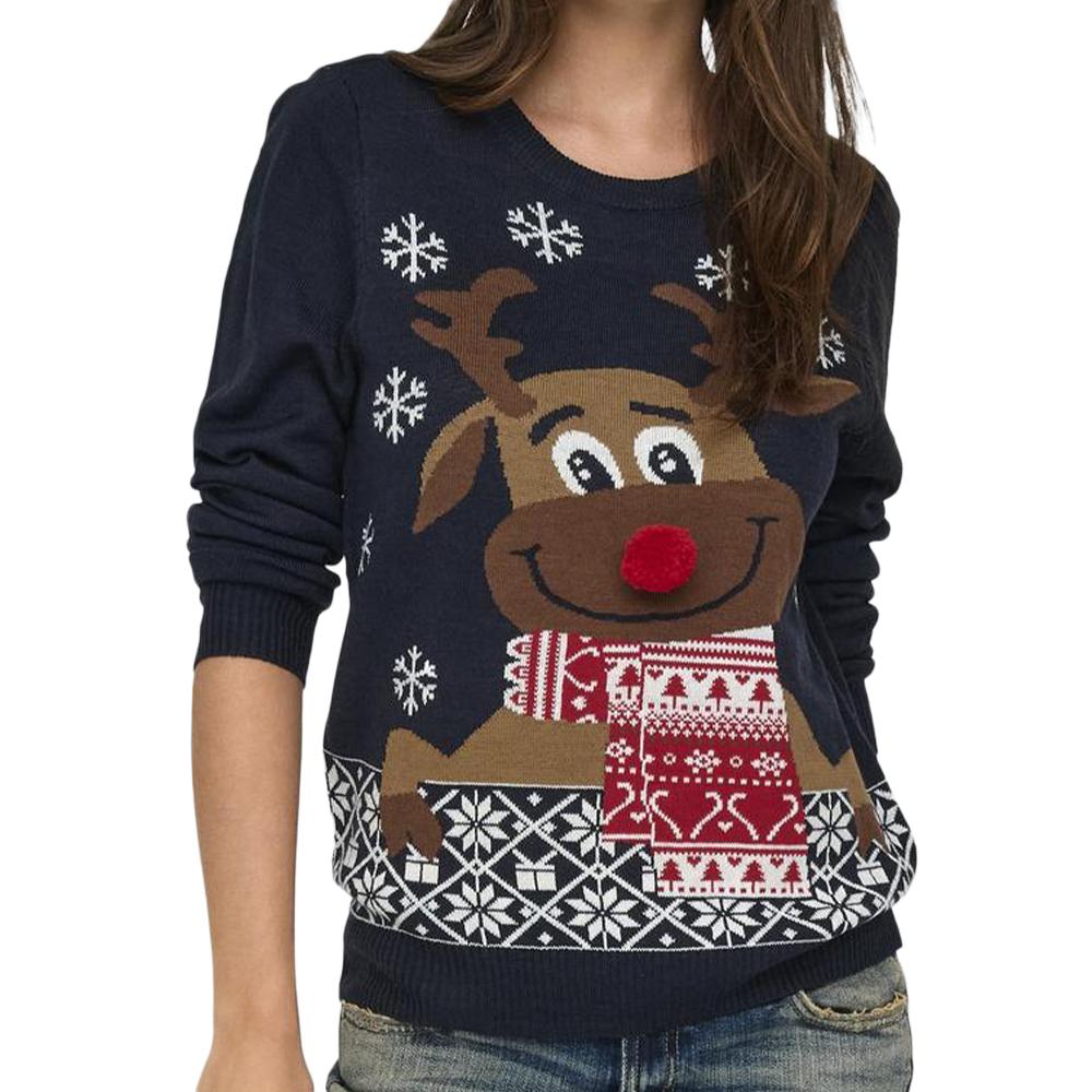 Only Pull de Noël Marine Femme Only Xmas