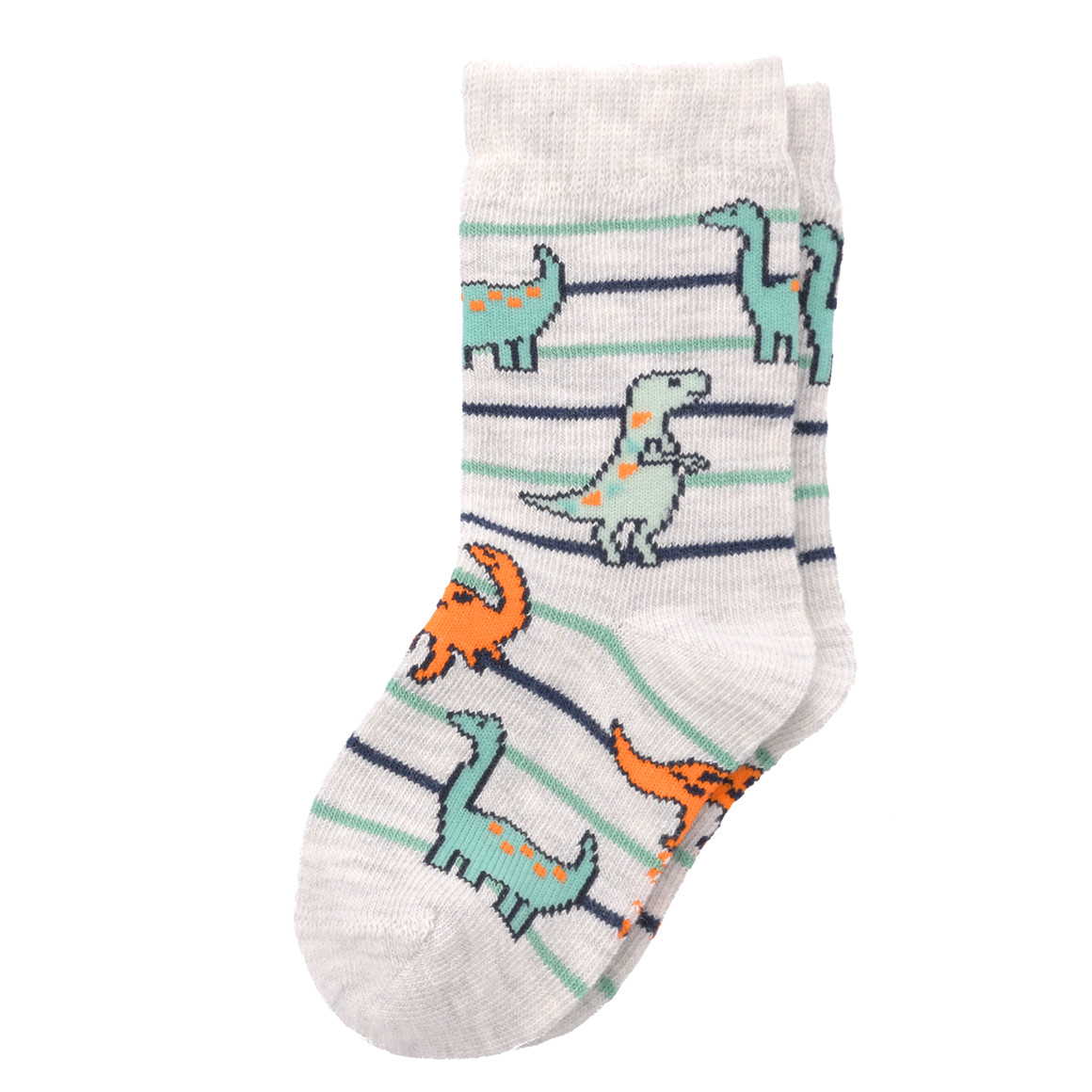 Topomini Pure Collection 3 Paar Baby Socken mit Dino-Motiven dunkelblau / türkis / hellgrau