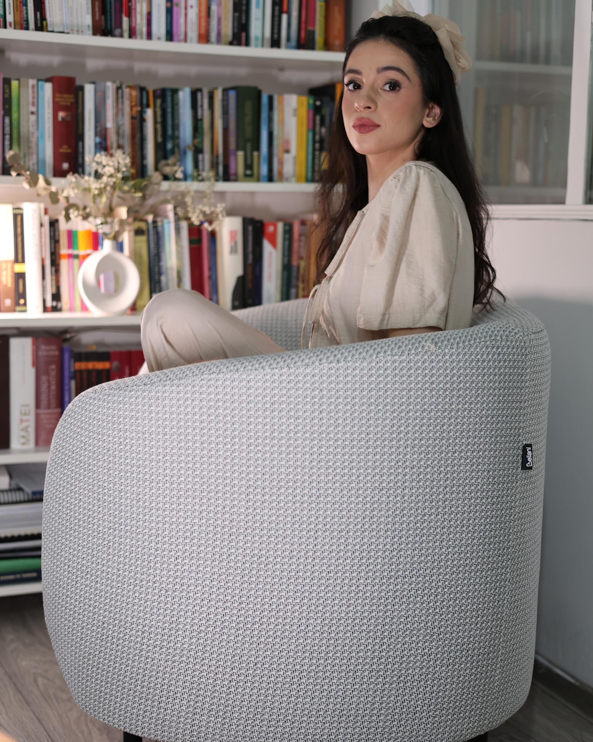 Fauteuil LOEN Stof Zwart/wit