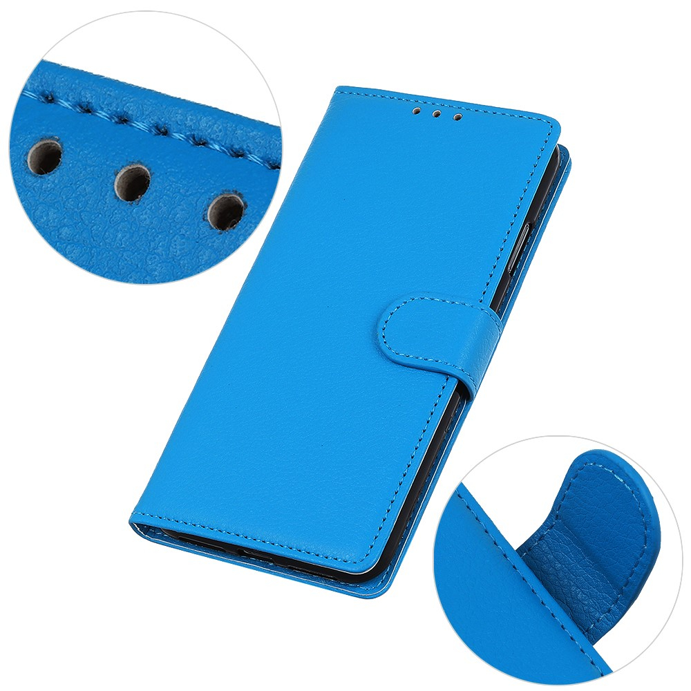 Samsung Galaxy A32 (4G) Leder Tasche Flip Cover Litchi Look - Blau
