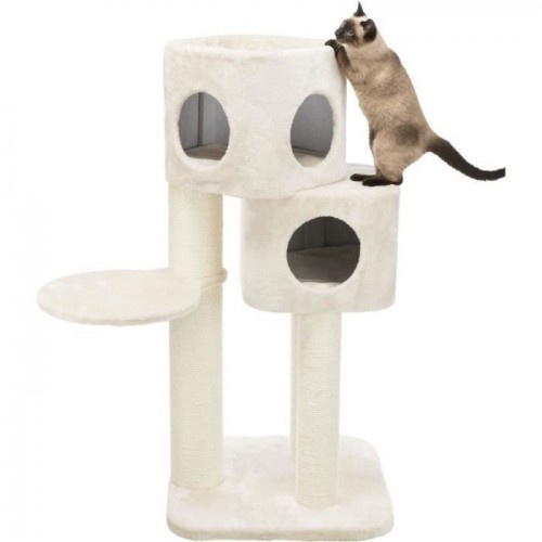 Arranhador de pelúcia branco para gatos Trixie Lauretta