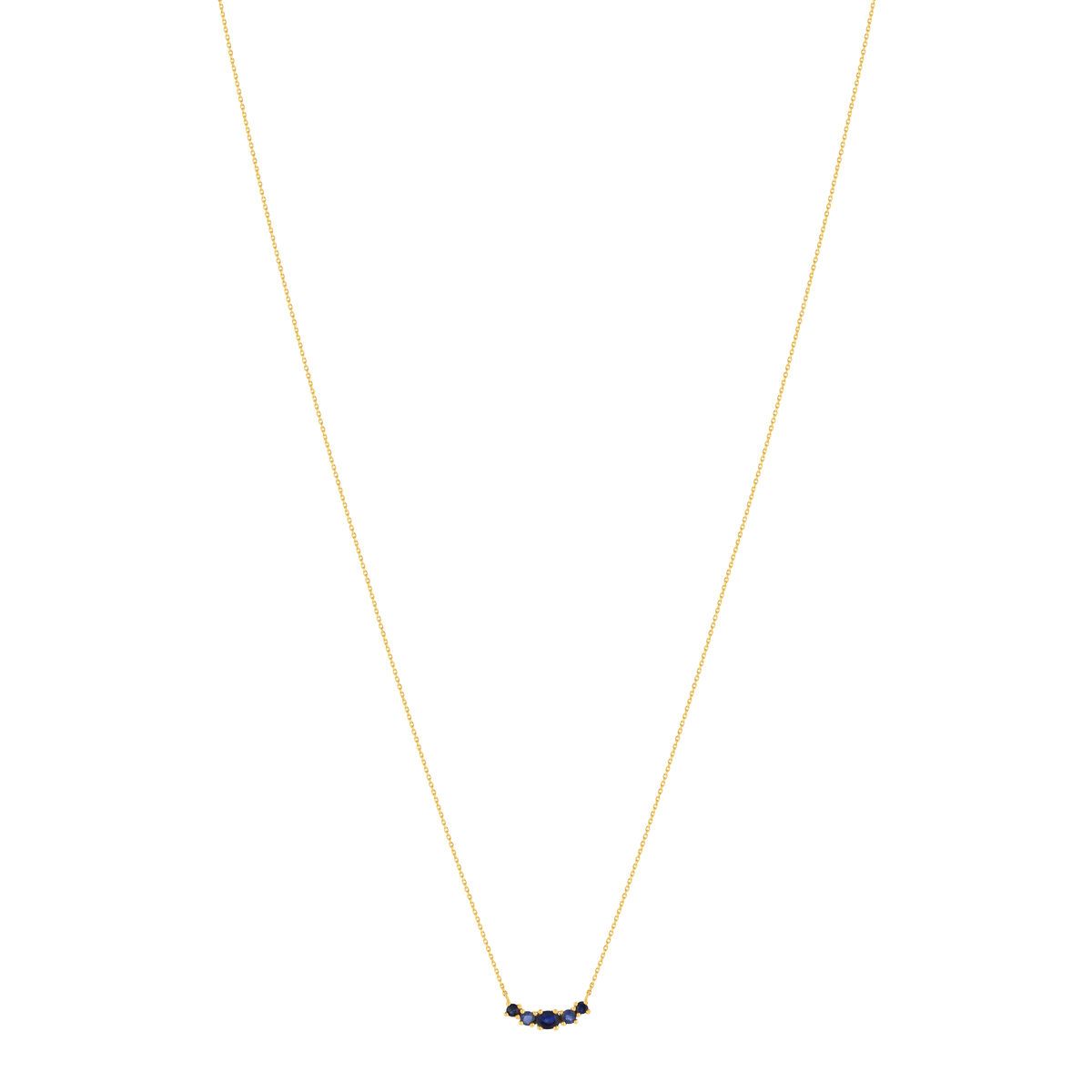 Collier or jaune 375 saphirs 43 cm