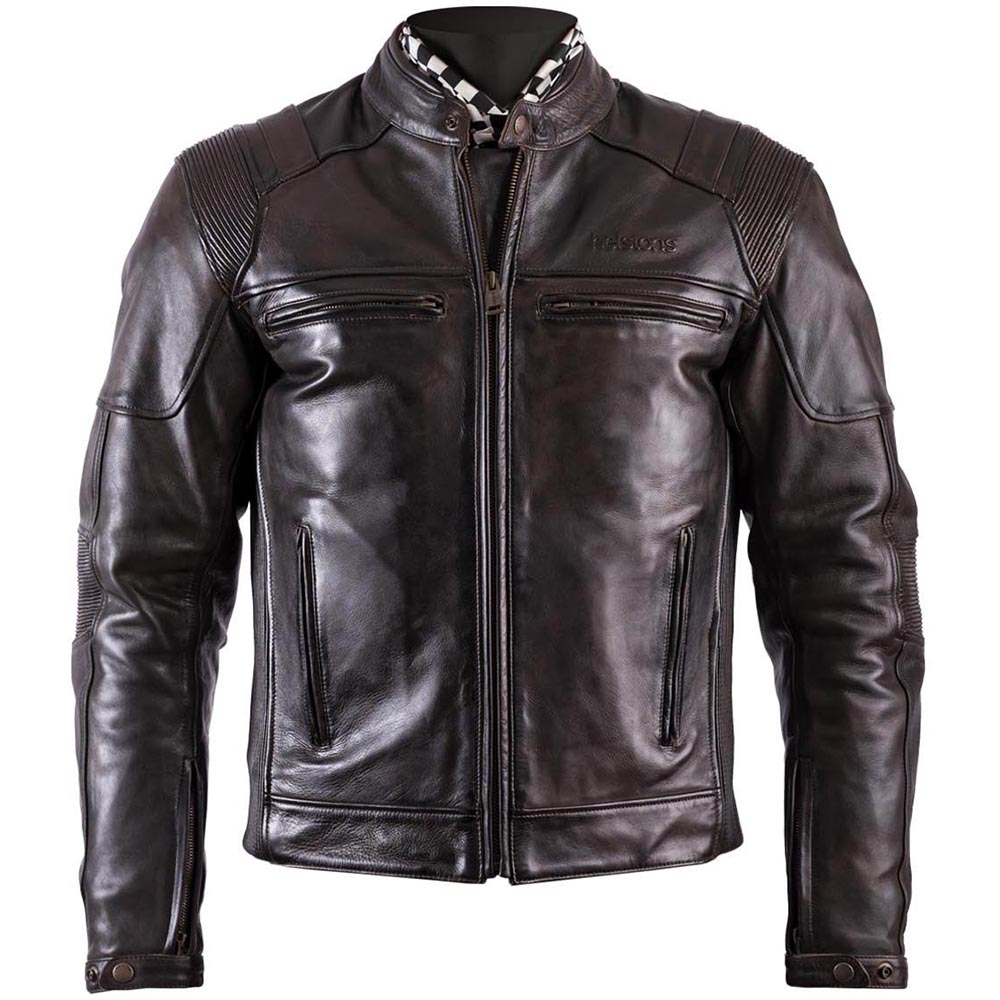 Helstons - Blouson Trust Cuir Dirty Marron