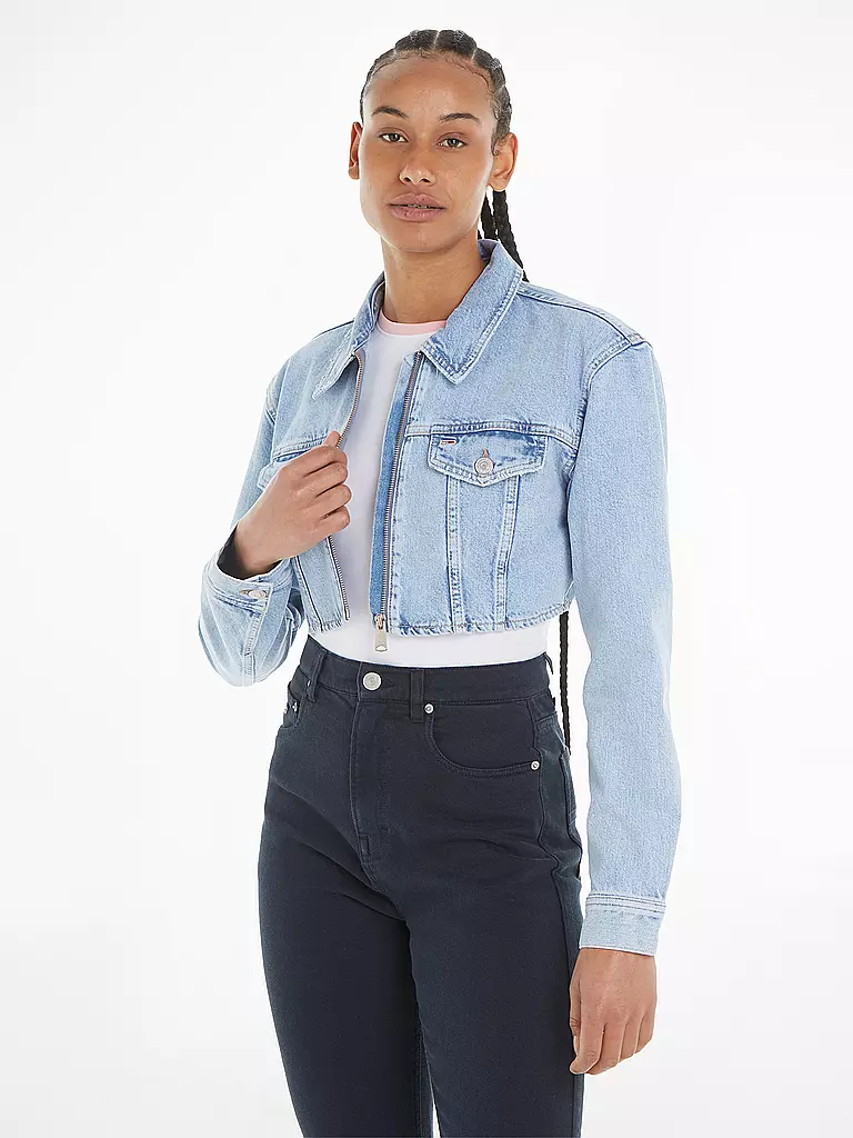 TOMMY JEANS Jeansjacke Cropped Fit hellblau