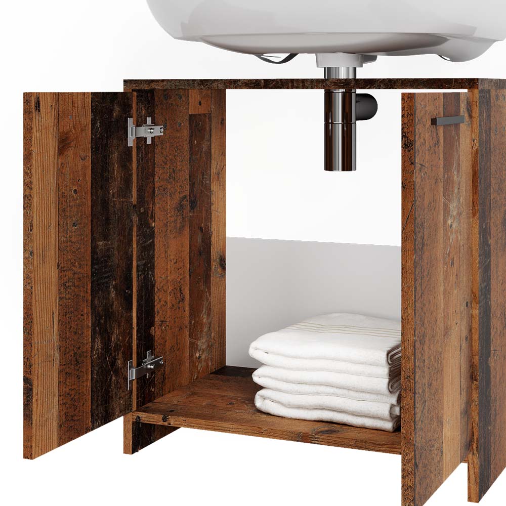 Vicco Badmöbelset Kiko Old Style modern Badezimmerschrank Badschrank Badezimmermöbel Waschtischunterschrank Badspiegel Schranktür Schrankfach