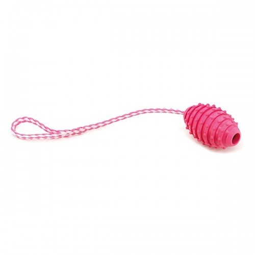 Brinquedo termoplástico rosa com alça para puxar