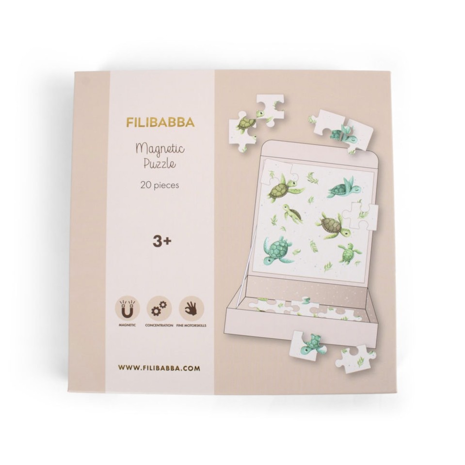 Filibabba - Magnetisk spil - Puslespil med skildpadder - (FI-03041)
