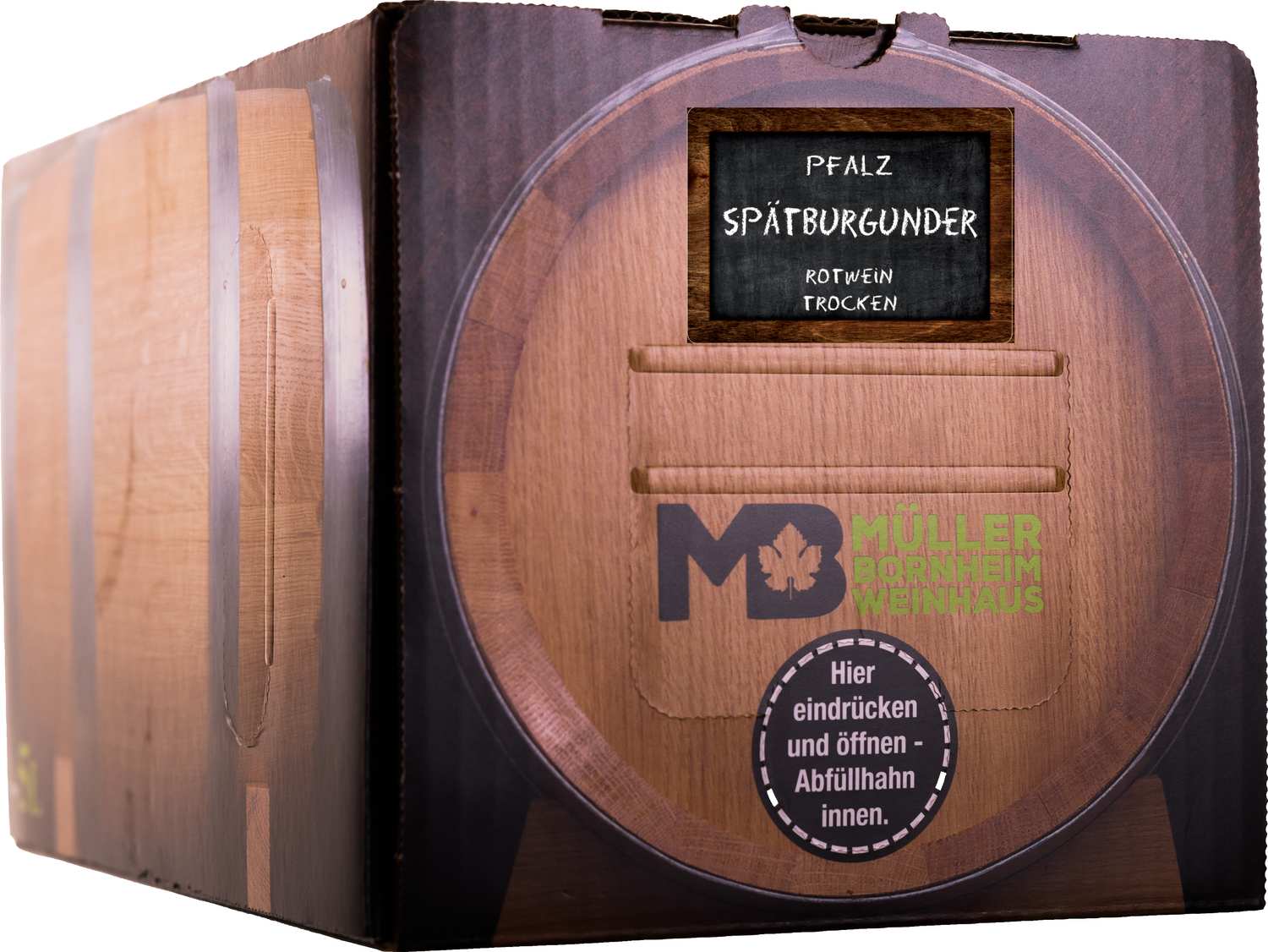 Weinhaus Müller Bornheim Pfalz Spätburgunder Rotwein trocken 12,5 % vol. 5 Liter Bag in Box