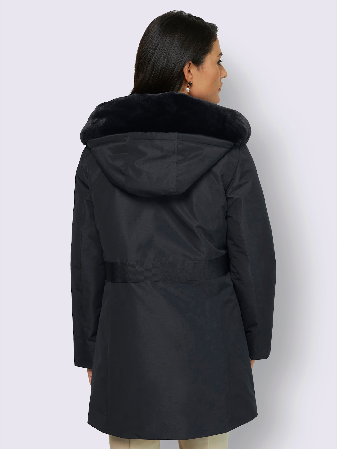 Veste empiècement imitation fourrure
