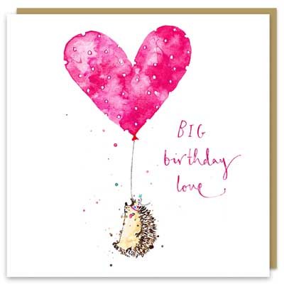 Big Birthday Love Hedgehog Card