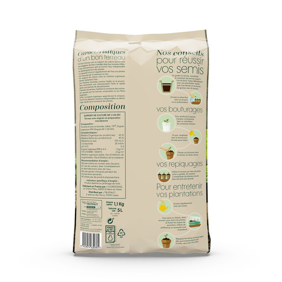 Terreau pour semis, bouturage et repiquage - sac de 5 litres