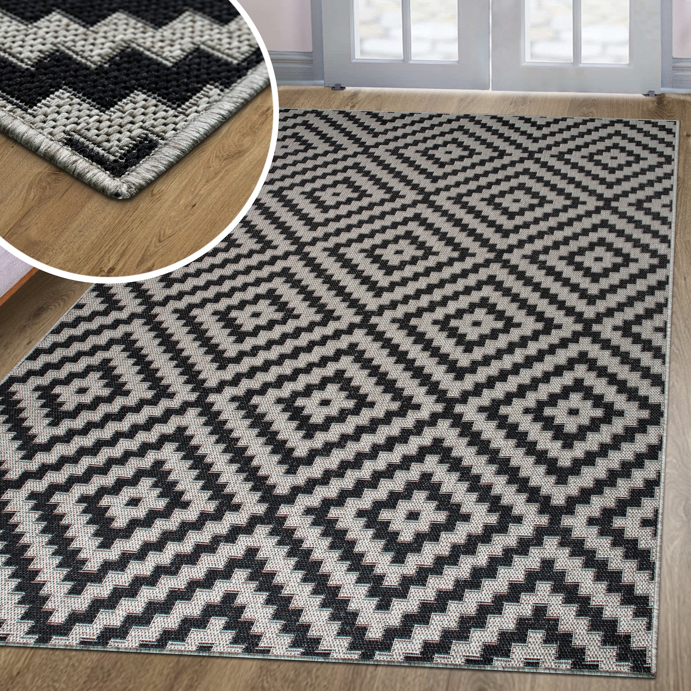 GOODproduct Teppich »Cordoba auch als Läufer erhältlich« rechteckig 3 mm Höhe In- und Outdoor geeignet, Sisal-Optik, Wetterfest & UV-beständig, Boho