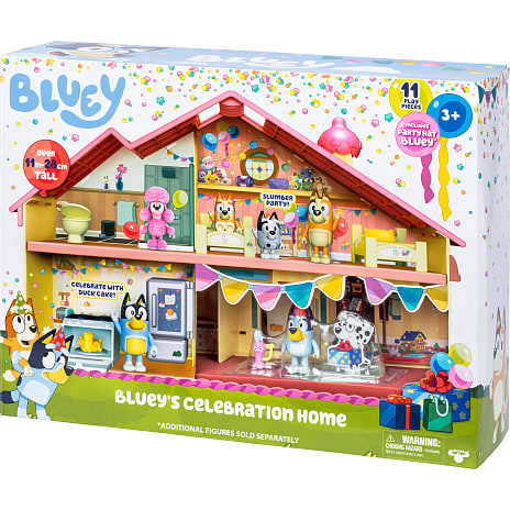 Bluey's fødselsdagsfest hus med tilbehør