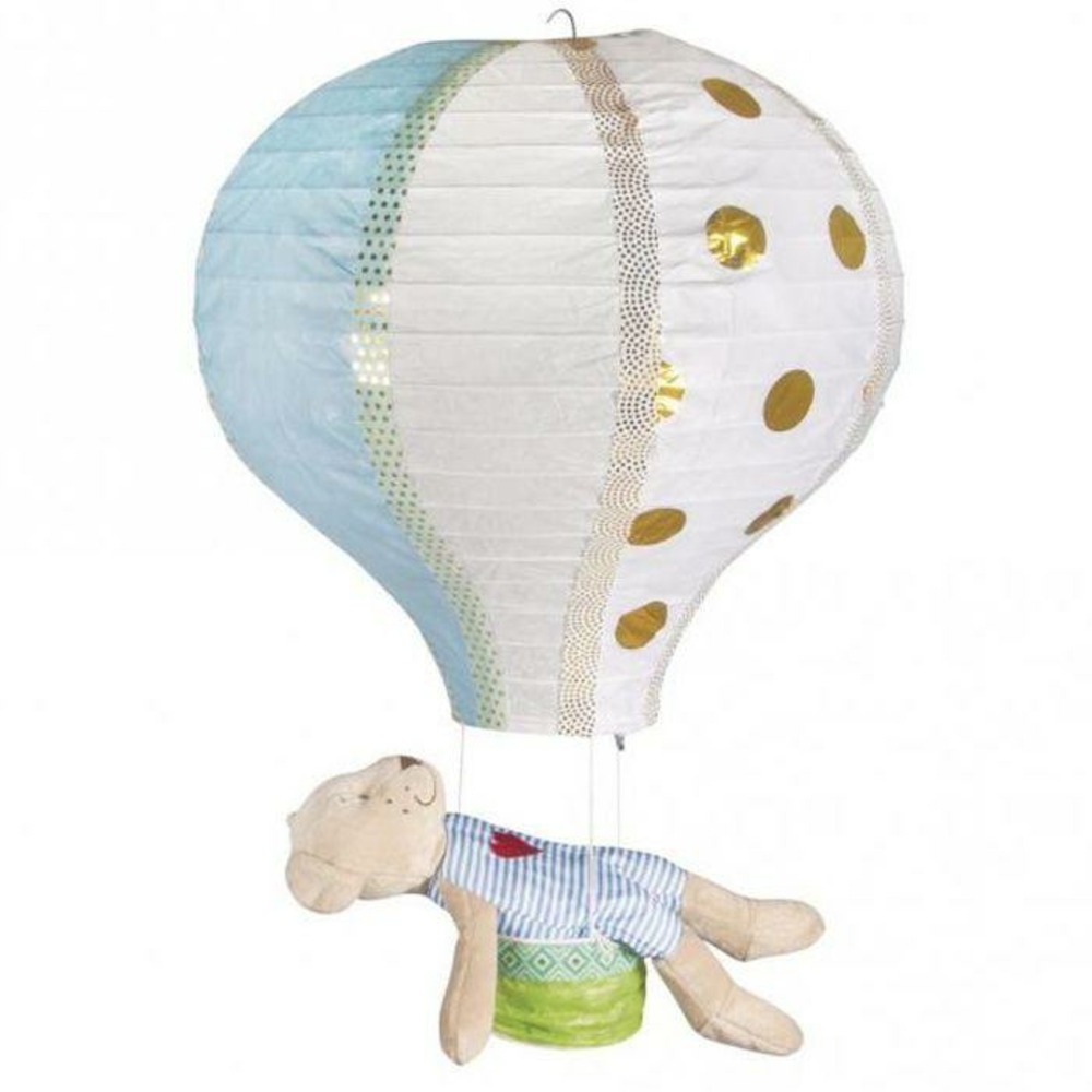 Lampion en papier montgolfière à chassis métallique ø 30 x 40 cm