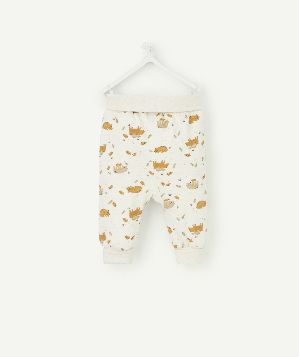 PANTALON SAROUEL ÉCRU IMPRIMÉ OURSONS BÉBÉ GARÇON