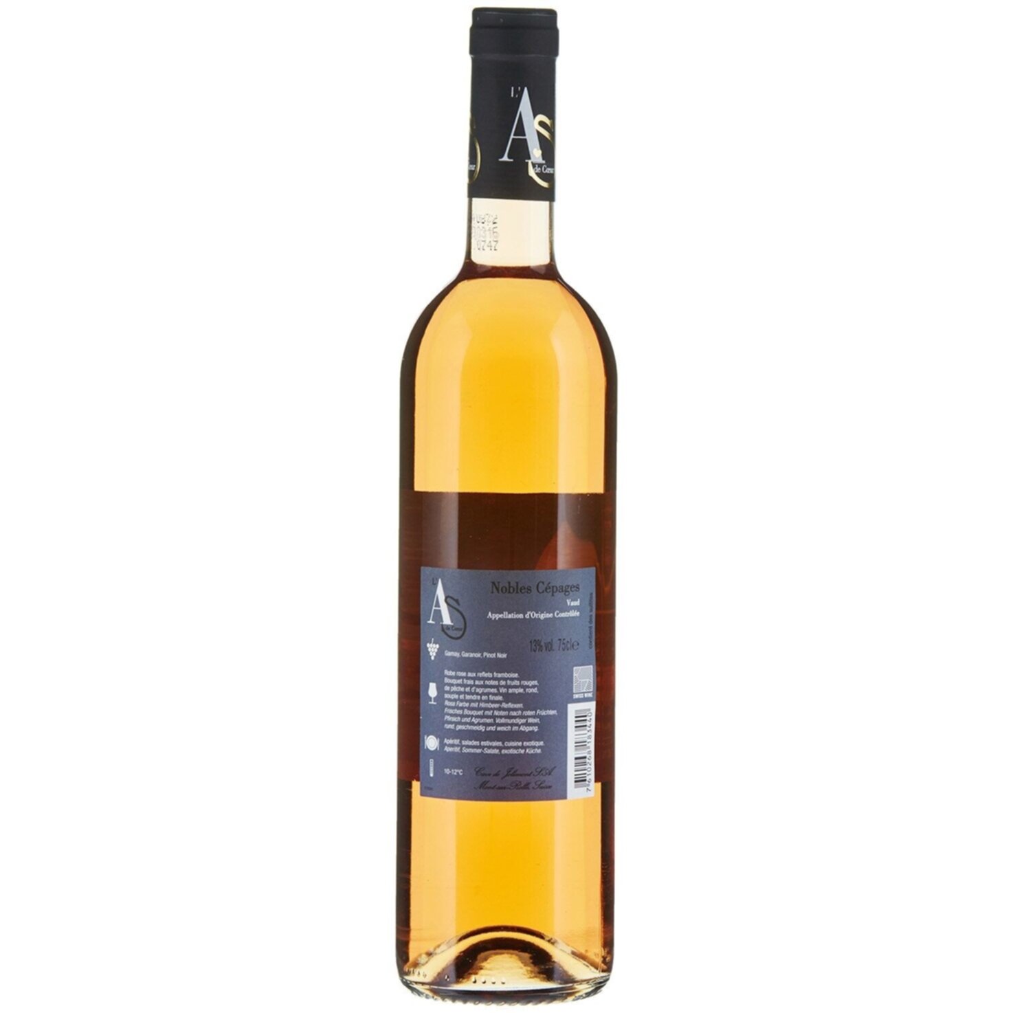 Vaud AOC Pinot Noir L'As de Coeur Rosé Cave de Jolimont -75cl