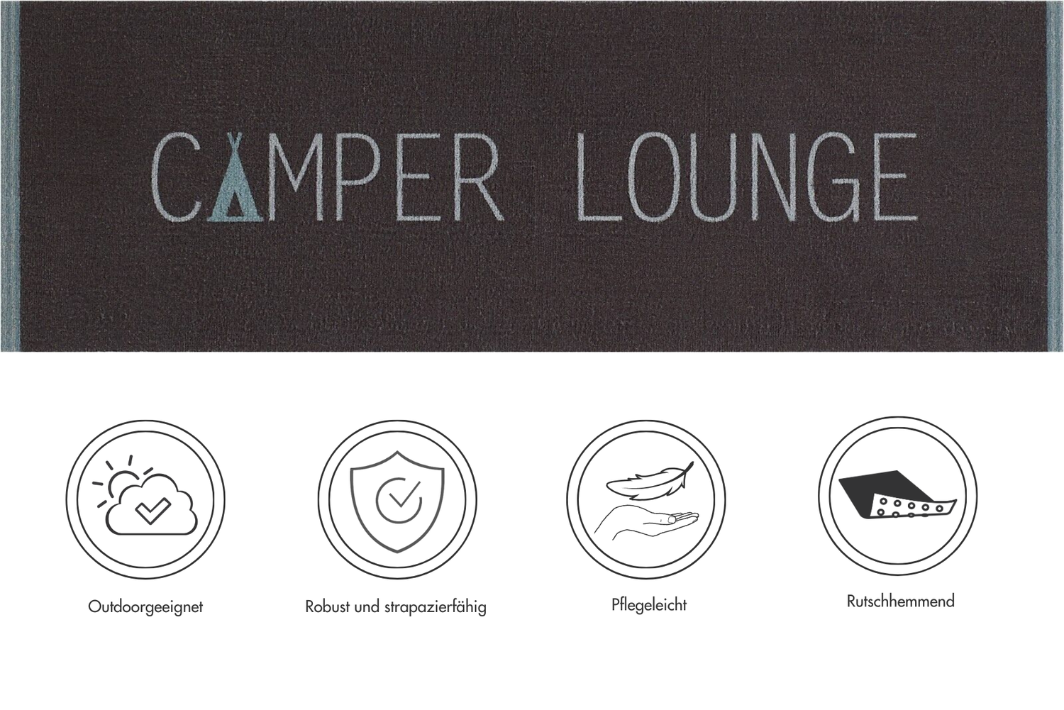 Kampeerloper, zilvergrijs, 50 x 150 cm