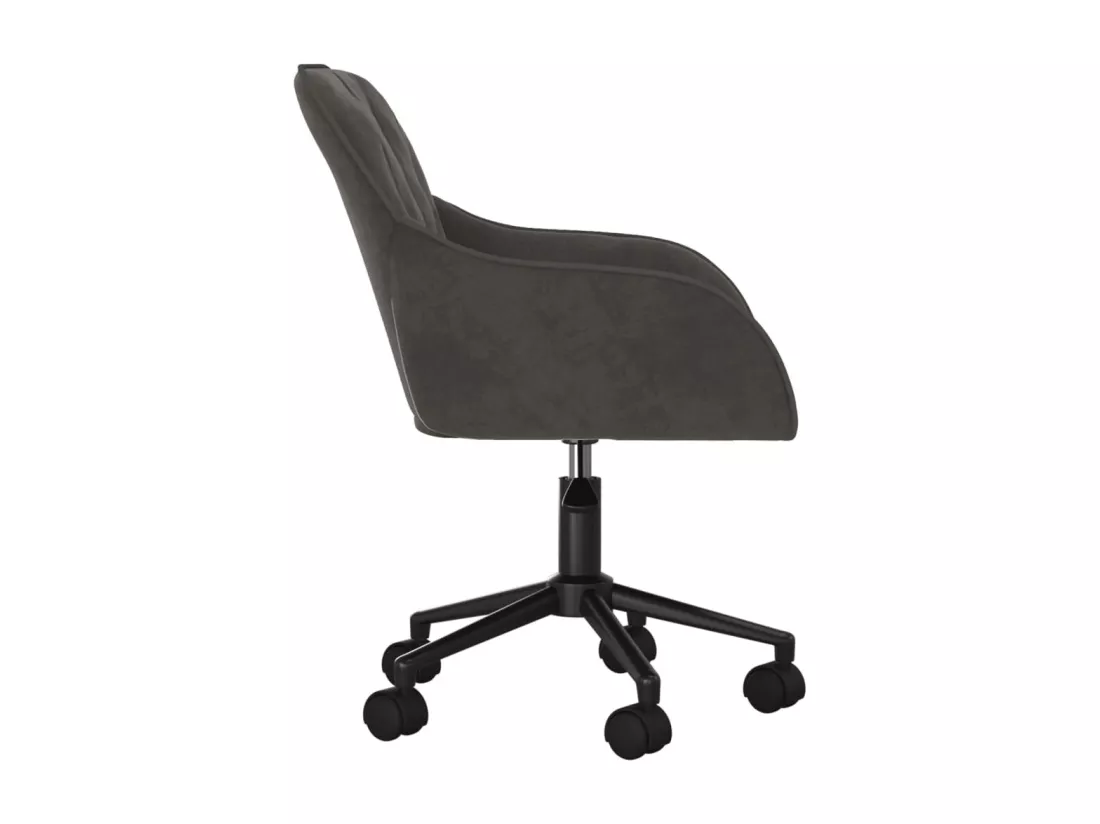 Chaise pivotante de bureau Gris foncé Velours