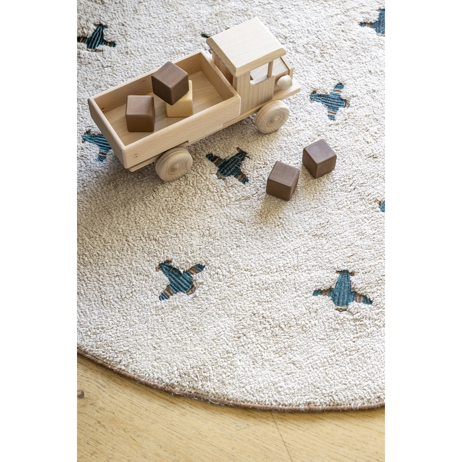 Tapis Petit Kinderteppich Jort cream blue Ø130 cm