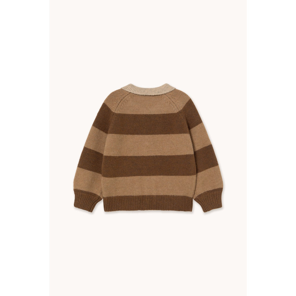 Køb TinyCottons Dark Brown / Light Brown Stripes Cardigan