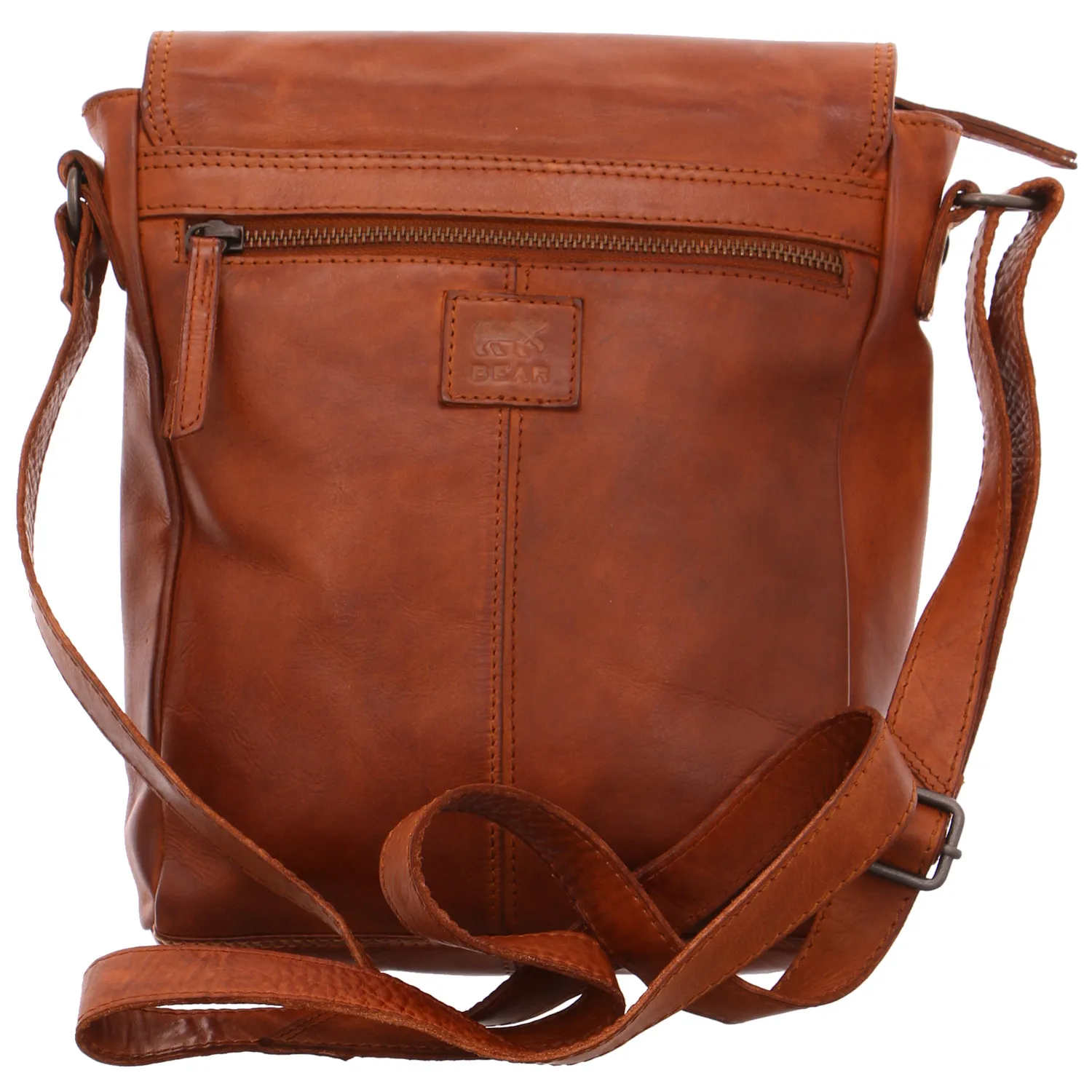 BEAR DESIGN Umhängetasche Cognac Leder