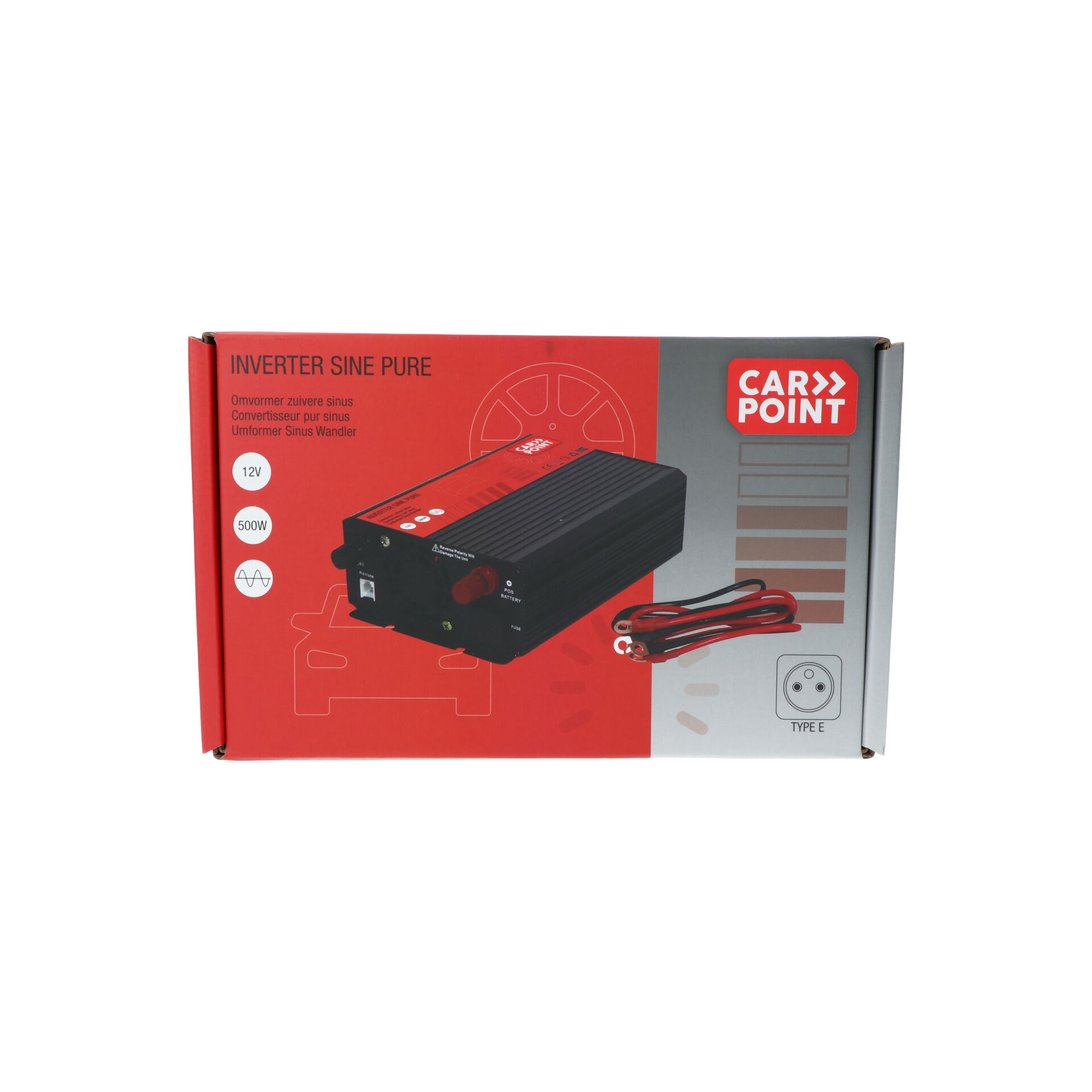 Carpoint 12V>230V Frans Pure Sinus Omvormer - 500 Watt
