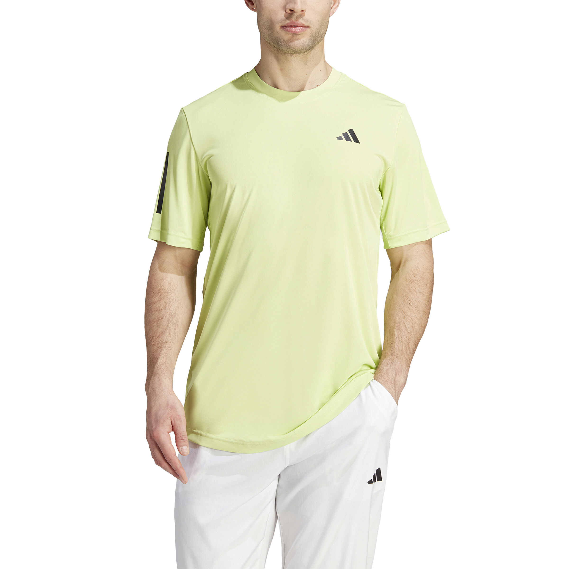 adidas Club 3 Stripes T-shirt Hommes - Jaune Lemon