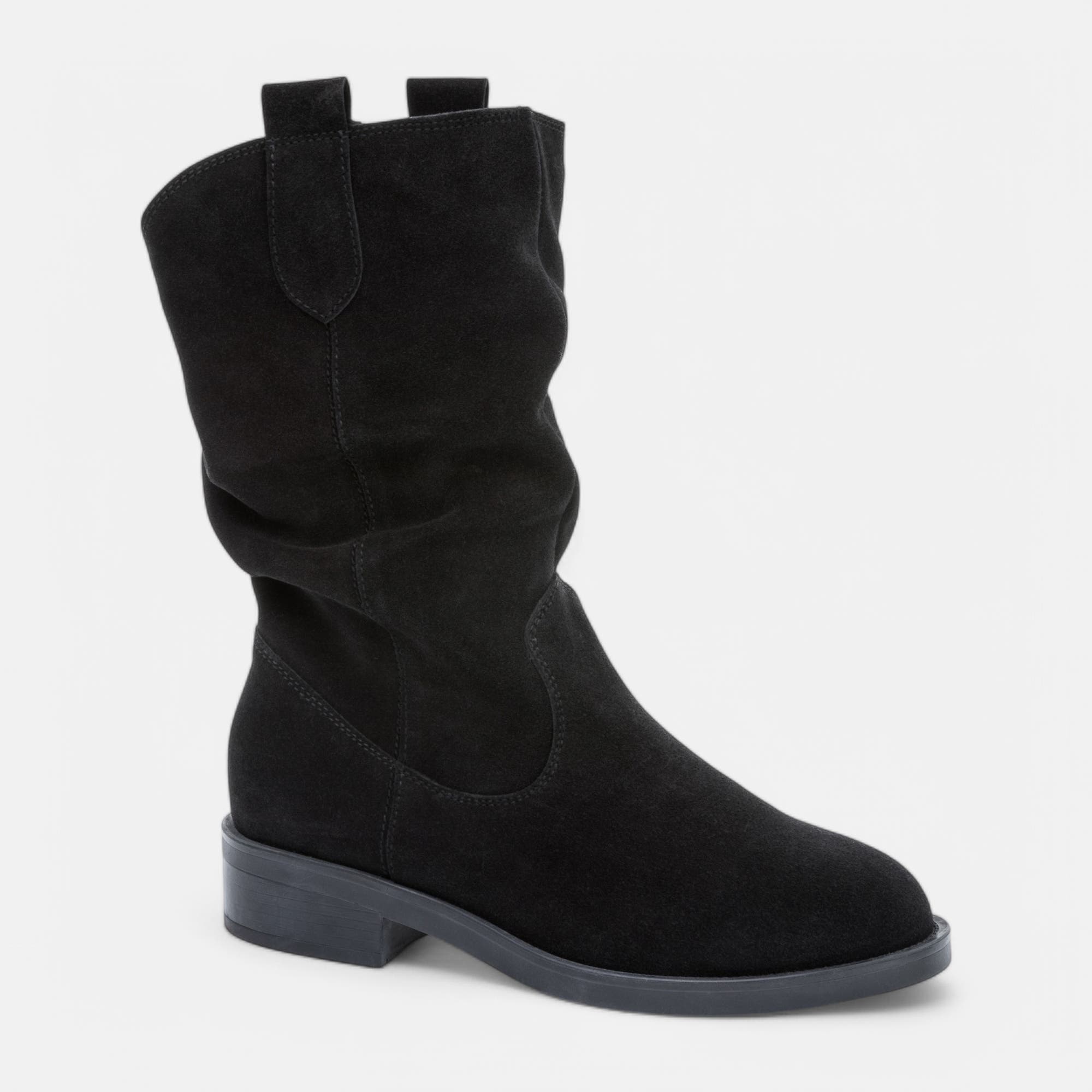 Boots Femme en cuir noir