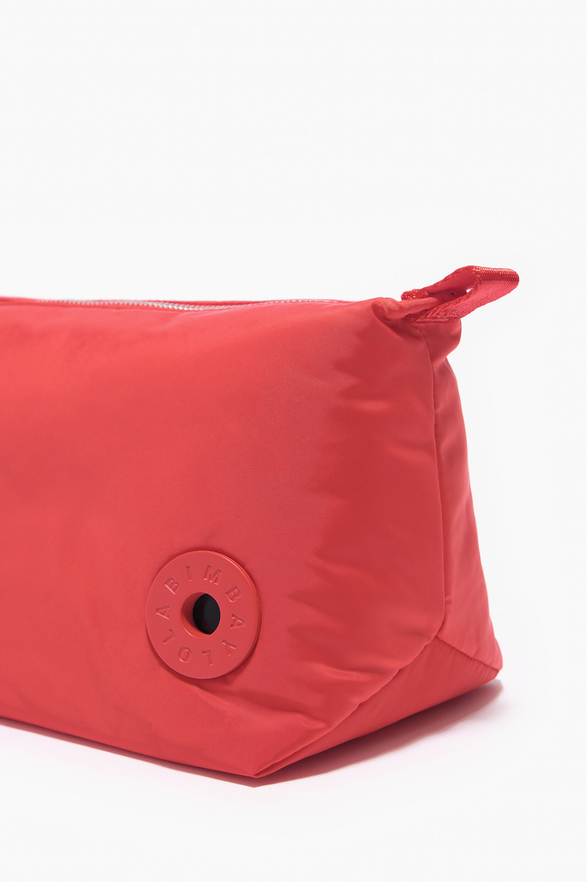 Nécessaire trapezoidal tamanho G em nylon cor tomate