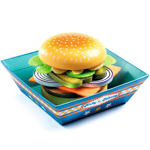 Djeco hamburgerkraam van kelly en johnny