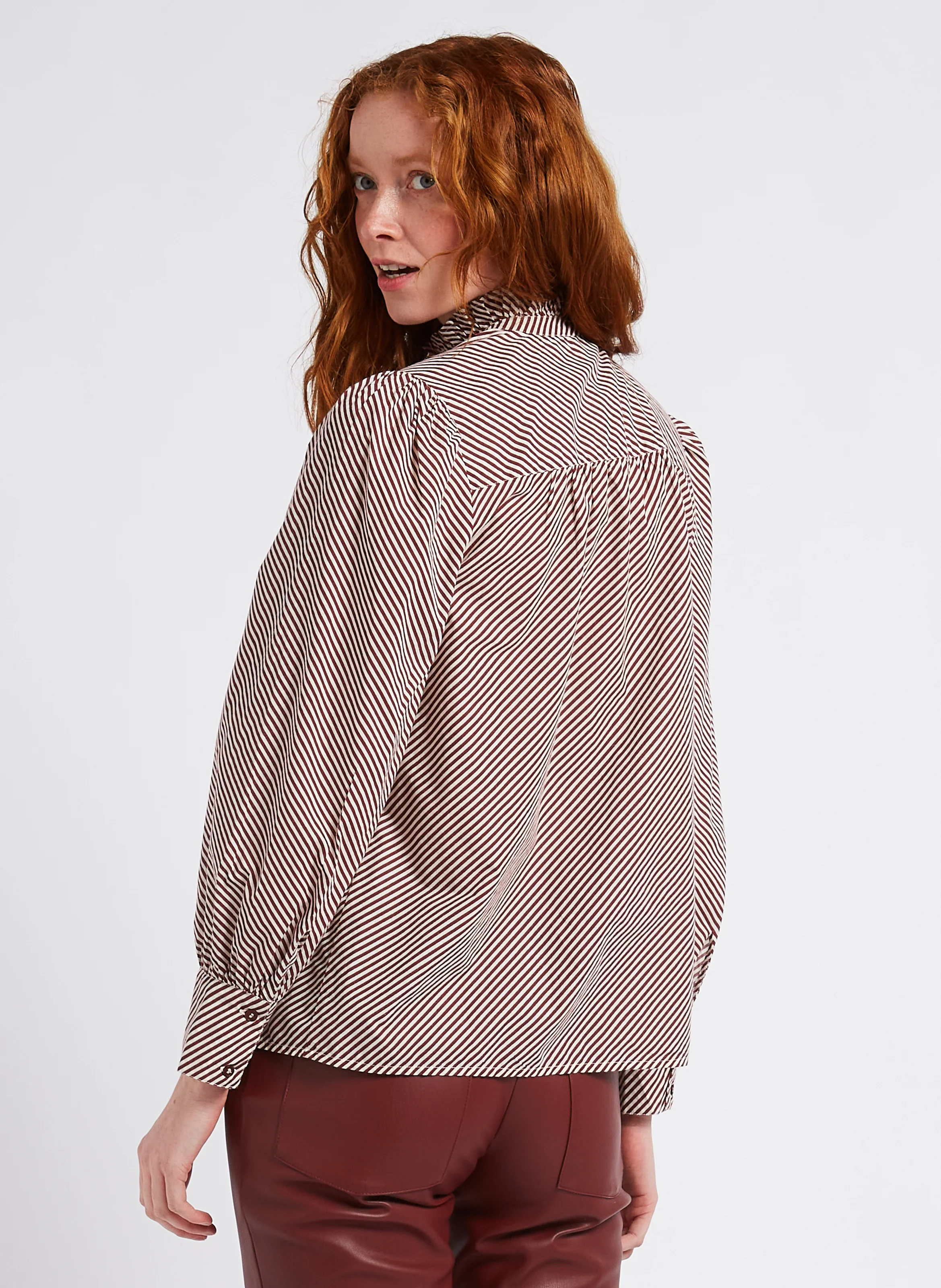 TABATHA - Chemise à carreaux en coton | Rouge