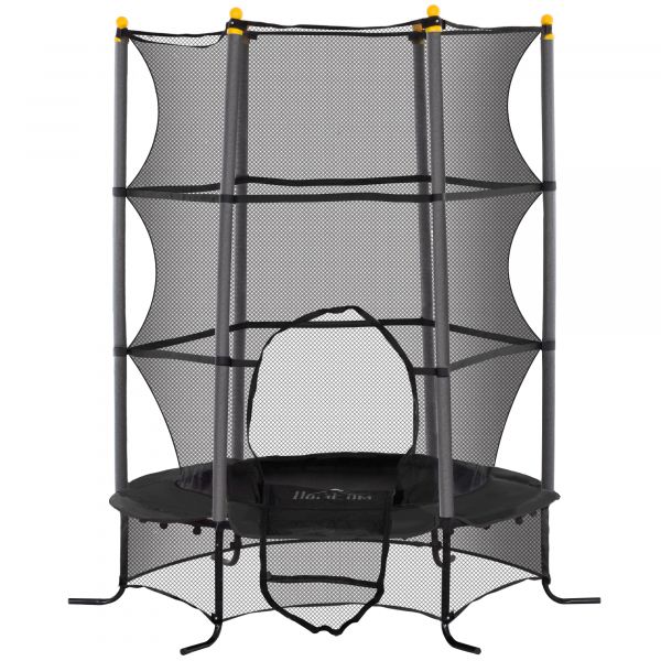 HOMCOM Trampolim para Crianças com Rede de Segurança e Estrutura de Aço para Interiores e Exteriores 342-009V02BK Ø163x190 cm