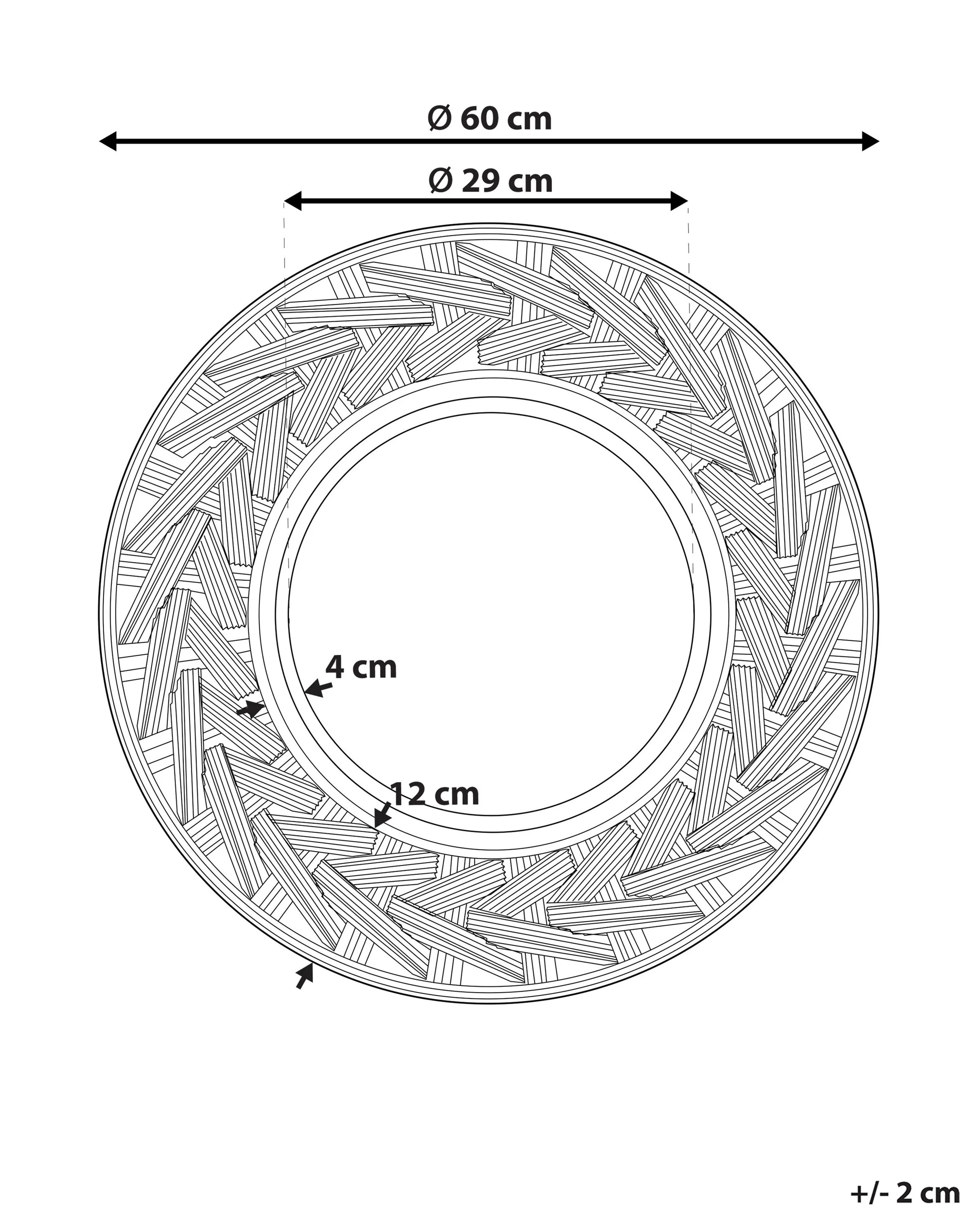 Wandspiegel TIERGA 60 cm 60 cm Zwart