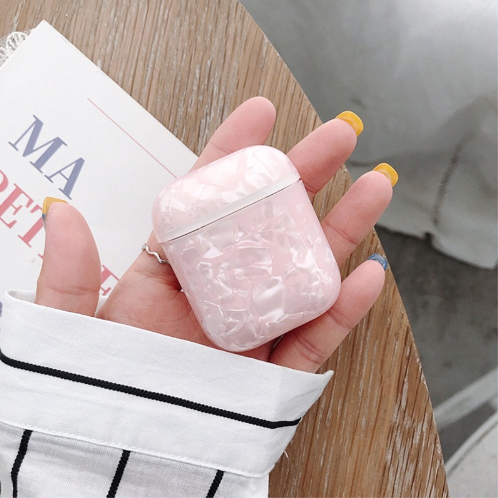 AirPods (1. & 2. Generation) Hardcase Schutzhülle Abdeckung Meerjungfrau Mermaid Design - Weiss
